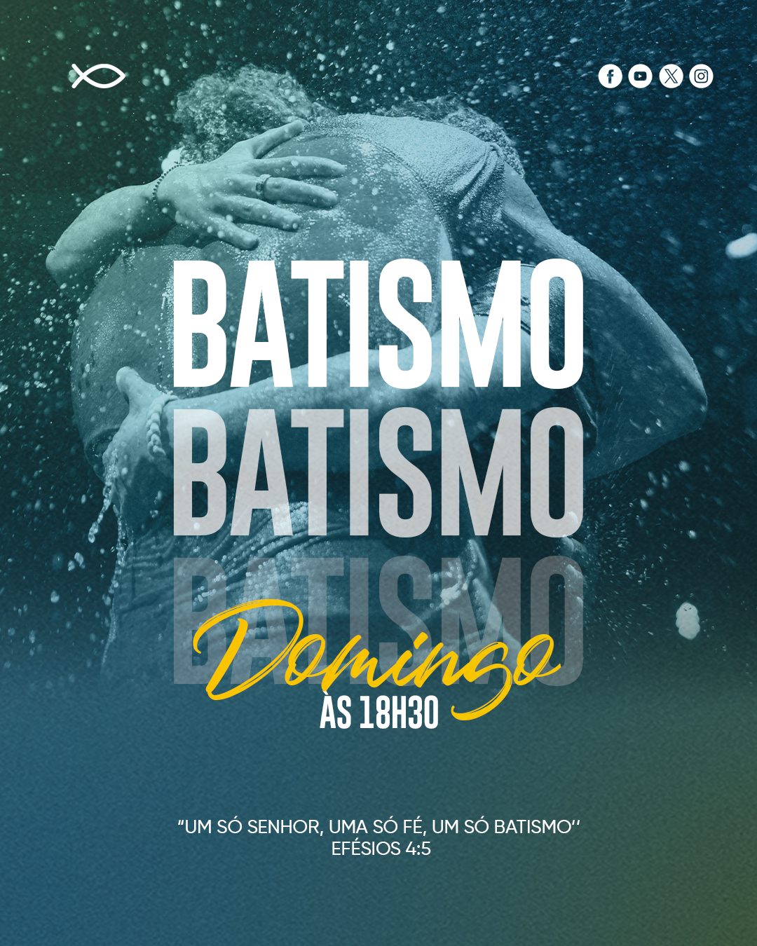 Arte pronta pra evento de batismo